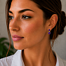 Silver dangle earrings with amethyst