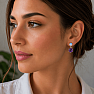 Silver dangle earrings with amethyst and moonstone
