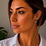 Silver dangle earrings with crystal with tourmaline and onyx