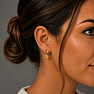 Silver dangle earrings with sagenite and citrine