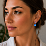 Silver dangle earrings with kyanite and amethyst
