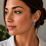 Silver dangle earrings with kyanite and blue topaz
