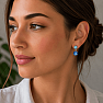 Silver dangle earrings with kyanite and larimar