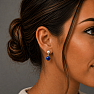 Silver dangle earrings with Lapis Lazuli and pearl