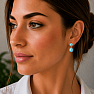 Silver dangle earrings with larimar