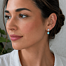 Silver dangle earrings with larimar and moonstone