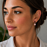 Silver dangle earrings with rose quartz and garnet