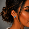 Silver earrings with blue topaz