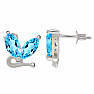 Silver earrings with blue topaz