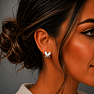 Silver earrings with crystals