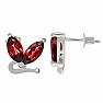 Silver earrings with garnet stones