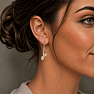 Silver dangling earrings with citrine