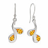 Silver dangling earrings with citrine