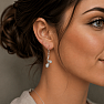 Silver dangle earrings with crystal