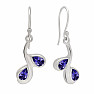 Silver dangle earrings with iolite