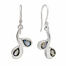 Silver dangle earrings with labradorite