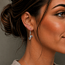 Silver dangle earrings with labradorite