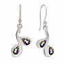 Silver dangle earrings with mystical topaz