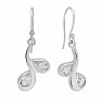 Silver dangle earrings with crystal
