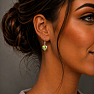 Silver dangle earrings with olivine Heart