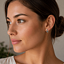 Silver earrings with iolite Trefoil