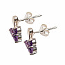 Silver earrings with amethyst Trefoil