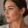 Silver earrings with amethyst Trefoil