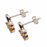 Silver earrings with citrine Trefoil