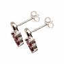 Silver earrings with a Trefoil garnet stone
