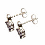 Silver earrings with iolite Trefoil