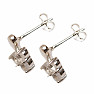 Silver stud earrings with crystal Trefoil