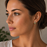 Silver earrings with olivine Trefoil