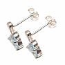 Silver earrings with blue topaz Trefoil