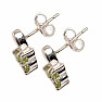 Silver earrings with olivine Trefoil