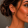 Silver dangle earrings with onyx