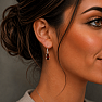 Silver dangle earrings with garnet