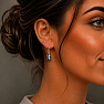 Silver dangle earrings with mystical topaz
