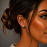 Silver earrings with blue topaz