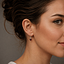 Silver dangle earrings with garnet