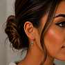 Silver dangle earrings with aquamarine