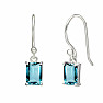 Silver dangle earrings with aquamarine