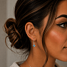 Silver dangle earrings with aquamarine