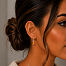 Silver dangling earrings with citrine
