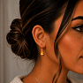 Silver dangling earrings with citrine