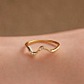 Silver gold-plated ring Golden Wave