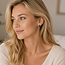 Silver earrings with zircons DARK BLUE