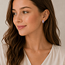 Silver earrings with zircons SILVER LILAC