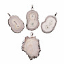 Sun crystal stalactite cut pendant white in silver color