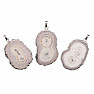 Sun crystal stalactite cut pendant white in silver color