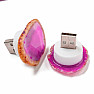 Agate USB lamp pink